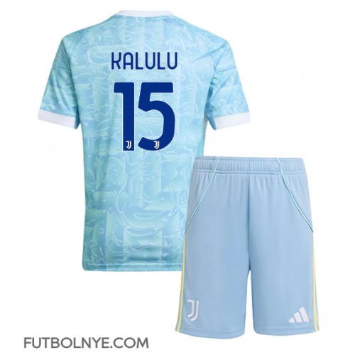 Camiseta Juventus Pierre Kalulu #15 Visitante Equipación para niños 2025-26 manga corta (+ pantalones cortos)